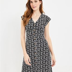 LOFT Bloom Button Flare Dress